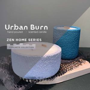 Urban Burn Industrial Elegance Scented Candle Collection - Soft Concrete Design 230g