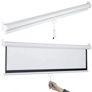 Hand-pulled self-locking projector screen 60-100 inches portable fiberglass high-definition projection screen