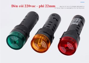 Đèn cảnh báo có còi hú phi 22mm - 220v đèn còi cảnh báo