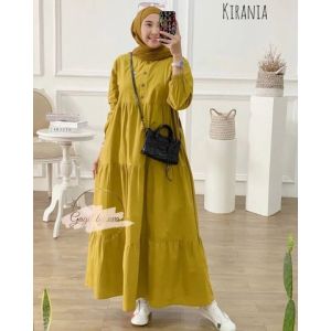 Kirania Midi Dress Bahan Crinkle Airflow Premium Import