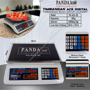 Timbangan Digital Buah Laundry Paket Sembako Telur 50kg Akurasi 0.005kg PANDA SCALE