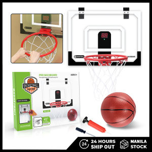 Basketball Hoop With Electronic Scoreboard Indoor Hanging Basketball Board Shooting Frame Game Set