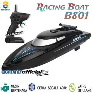 8T RC Boat B801 Kapal Air Remote Control 2.4GHz 4 Channel Sport High Speed Performance RC Boat Perahu Remot Kontrol Koleksi Hobi Mainan Air Remot Radar 1180 Sport Kapal Motor SpeedBoat Remote Control Toys