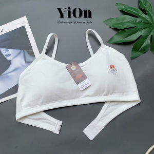Áo lá học sinh trắng mút liền có móc cài sau mút mỏng ôm gọn cơ thể bé BRA042 YiOn Underwear