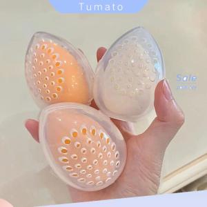 Tumato กล่องเก็บไข่เครื่องสำอาง1ชิ้นกล่องเก็บฟองน้ำแต่งหน้าที่วางพัฟเครื่องสำอางที่มีช่องระบายน้ำสำหรับเครื่องสำอาง