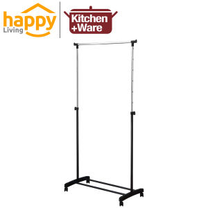 Happy Living Single Pole Garment Rack with Wheels / Height Adjustable Clothes Rails / 15kg Load / Made in Taiwan