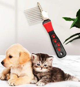 2PCS Pet Dog Dematting Tool for Dog Grooming Professional Grade Stainless Steel Blades Comfort Grip Gentle on Skin