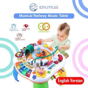 (READY STOCK) GOODWAY Musical Railway Learning Table (English or Chinese/English) Train education toys Learning Sit and Stand table toys for kid