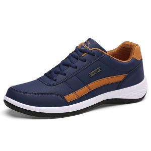 New Men Shoes Casual Shoes Leather Lace-Up Casual Sports Shoes Outdoor Wear-Resistant Vulcanized Shoes High-Quality Men Shoes