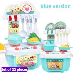 22pcs Children Kitchen Toys Cooking Games Simulation Food Sets Mini Cooking Table Play House Toy Interaction Game Girls