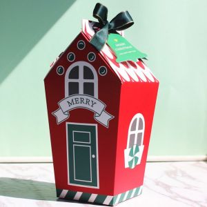 CHDHALTD Tắm cho bé Tiệc tại nhà Hộp quà Đồ trang trí Giáng sinh Đóng gói bánh quy Đồ dùng Giáng sinh Túi quà Hộp kẹo Đồ trang trí Giáng sinh Túi quà