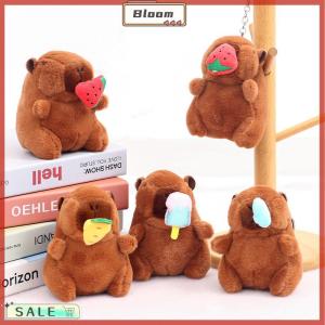 Follow Get New[Bloom Z] Cartoon Capybara Pendant Plush Toy Pull String Ice Cream Strawberry Doll Bag Hanging Ornaments Keychain Desktop Decoration