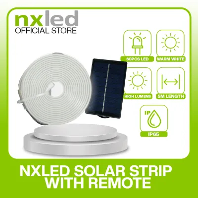 NxLed Solar Strip Light Warm White LED Dimmable with Remote ANX-N5WW Home Office