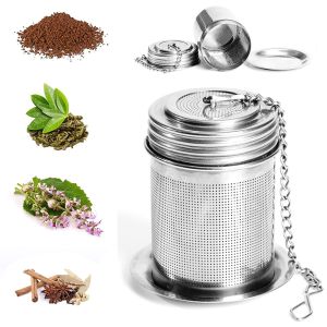 MANKA for Loose Leaf Seasonings Extra Fine Mesh with Extended Chain Hook to Brew Tea Ball Tea Strainer Cooking Infuser Tea Infuser Filter