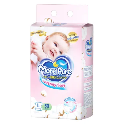 More Pure 50pcs Baby Lampin Pakai Buang Baby Diaper Pants Tape Premium Baby Diaper M-XXL