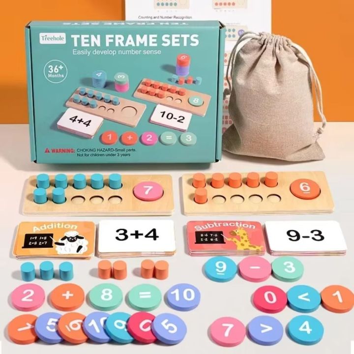 ZHUNIEDU 1 Set Bằng gỗ Đồ chơi số học cho trẻ em Tư duy logic Mười ...