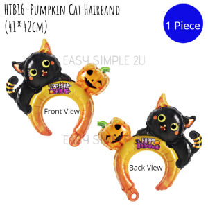 (1PC) Halloween Handheld Foil Balloon Hairband Headband Party Decoration Prop Kids Toy Spider Bat Pumpkin Ghost Witch Skeleton Vampire Skull Cute Scary Mini Balloon DIY Photo Backdrop Costume Accessories Trick or Treat Festival Decor Event Decoration