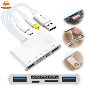 Fast Data Transfer 5-In-3 Memory Card Reader USB OTG Adapter for PC Laptop and Mobile Devices Support Multiple Card Types SD Micro SD CF