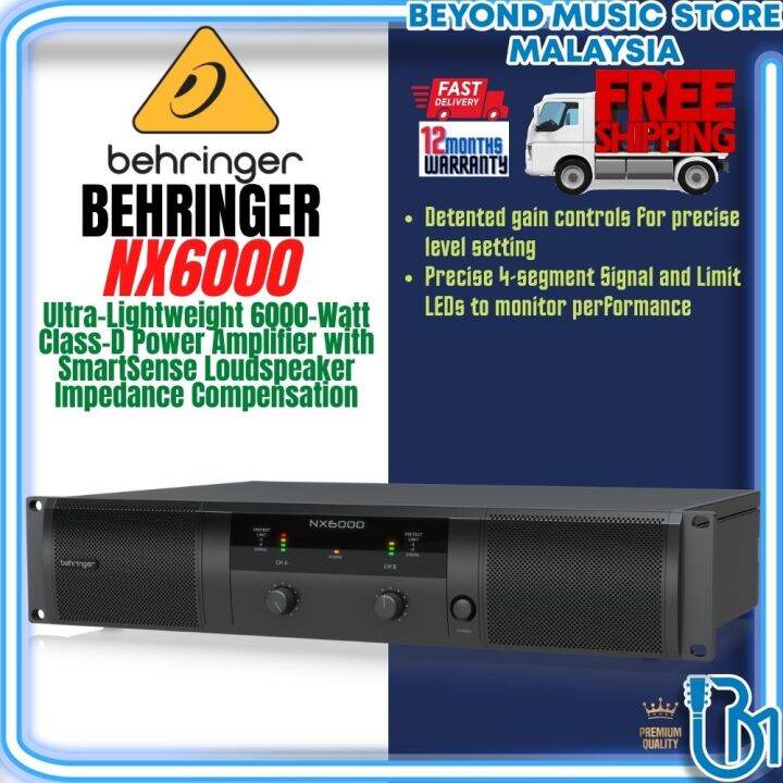 BEHRINGER NX6000 Ultra-Lightweight 6000-Watt Class-D Power Amplifier with SmartSense Loudspeaker Impedance Compensation