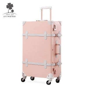 Uniwalker Luggage bag 20/22/24/26 Inch Universal Wheel Ladies Trolley Luggage Pu Leather Protector Hardcase Travel Check-In Luggage Bag Suitcase