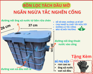 BỘ LỌC TÁCH DẦU MỠ CHỐNG TẮC NGHẼN CỐNG- thể tích 25L