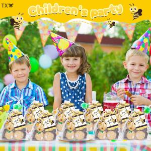 TX🏮💓🧧 12 bộ Ong Hoa Keychain Đảng ủng hộ thiết lập Keyring với Cảm ơn bạn thẻ Organza túi cho khách lưu niệm bé tắm đám cưới