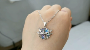 Magical Planet Pendant Necklace Shimmering with Sun and Moon Designed Enchanting Planet Neck for Woman