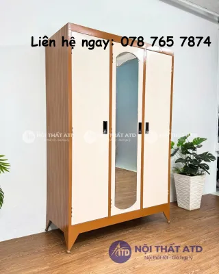 Tủ Sắt Quần Áo 3 Cánh – Kích Thước 1m8 x 1m2 x 45cm