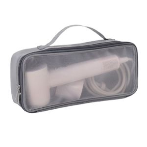 QEARJ Travel Organizer Hair Dryer Carrying Case Portable Dustproof Hair Curler Storage Bag Multifunction Zipper Desugn Straightener Storage Pouch Make Up Bag