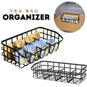 Teabag Storage Rack Organizer Space Saver Metal Coffee Tea Sachet Storage Holder Office Pantry Desktop Organizer Rack