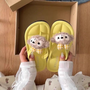 2025 Summer New Cartoon Cute Flip-Flops For Women Versatile Soft-Soled Beach Casual Shoes