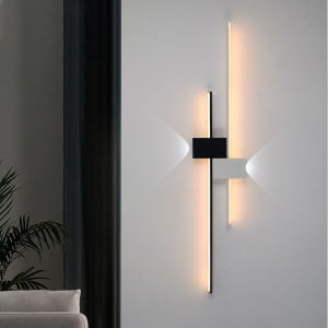 YHLAMP【Manila Stock】Wall Lights Indoor Design Aluminum Minimalist Wall Lamp Living Room Wall Light Bedroom 24W Wall Mounted Wall Lights Modern Design LED Tricolor Lights For Porch Bed Room Aisle Stairs Bedsides Home Decor Lighting Wall Lamps Sconces