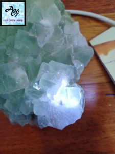 Fluorite Crystal Stone Specimen/Healing Crystal Ornament/ 超能量超闪带白砂糖高货稀有苹果绿萤石原矿摆件