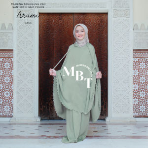 MUKENA TANGGUNG 2 IN 1 SANTORINI SILK POLOS ARUMI