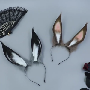 Long Rabbit Ear Hair Band Realistic Bunny Headband Festival Party Hair Band Arknights Cosplay Birthday Gift