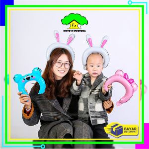 MI-C593 Bando Balon Foil Anak Karakter Hewan Lucu / Bendo Balon Latex Dekorasi Ulang Tahun Animal