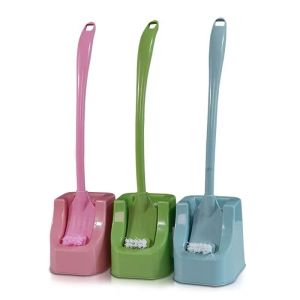 ZH405 Toilet Brush Holder Rack Set Double-Sided Soft Brush Head with Fixed Base Set