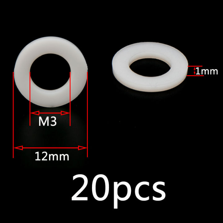 White Hard Plastic Nylon Washer Flat Gasket NOT SOFT M2 M2.5 M3 M4 M5 ...