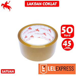 [TERMURAH] Lakban Coklat Murah KSATRIA Tape Lakban Coklat 45MM* 50 Yard -Pcs