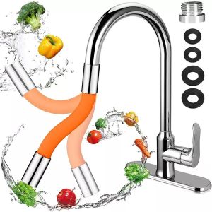 Adjustable Kitchen Faucet Extension Hose with 360° Rotation and Anti-Splash Filter for Sink Bathroom and Garden