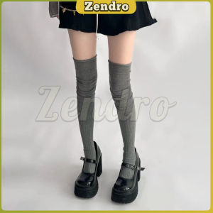 ZEO 1Pair Women Thick Cotton Long Girls Long Tube School Socks Black/White/Gray