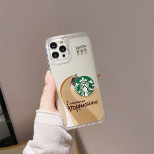 Case For iPhone 11 12 Pro Max 13 Pro Max 6 7 8 Plus X XS XR Case Casing Cover Ins Starbucks Logo Quicksand Phone Soft Silicone Shell