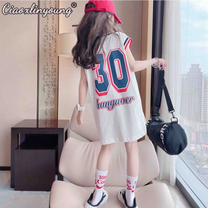 NW New Teenager Girls Clothing Dress Soft Thin Girl Summer Sport T