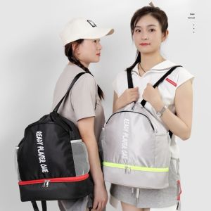 NOVAWEAR Shoe Pocket Swimming Backpack Waterproof Dry Wet Separation Fitness  Bag Multi-functional Lightweight Sport Drawstring Bag Beach