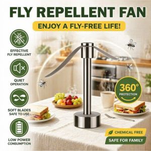 Automatic Fly Repellent Fan Portable Quiet Rotating Blade Anti-Insect Device Home Protection Tool