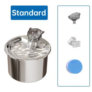 2L Automatic Pet Water Fountain Stainless Steel Cat Drinking Fountain With Filter Ultra Quiet Cat Dog Water Bowl