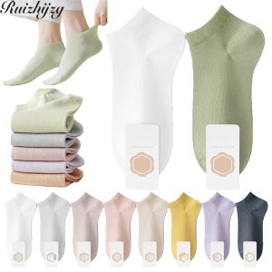 Sẵn Sàng Hàng sẵn có Phụ Nữ Thoáng Khí thể thao mỏng Vớ hấp thụ mồ hôi màu trơn tất hài Thoải Mái Cotton Vớ qua mắt cá chân Thời Trang