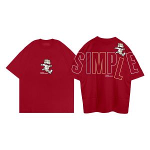 Baju Kaos Oversize Pria Wanita Distro Aesthetic Korean Big Size Premium Brand Print Simple Bear Lucu