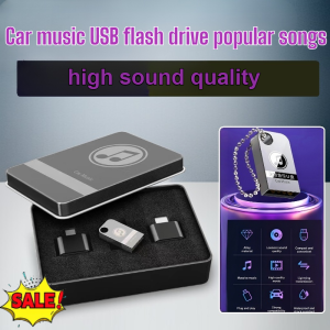 [Ready Stock] Car Mini Metal Thumb USB Flash Drive High-speed Music Song Storage Small and Portable Car Music USB Flash Drive