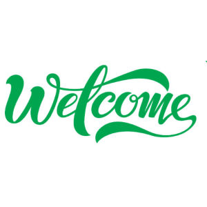 Chữ Welcome dán cửa kính kích thước chất liệu Decal chống nước . Có màng định vị để dán